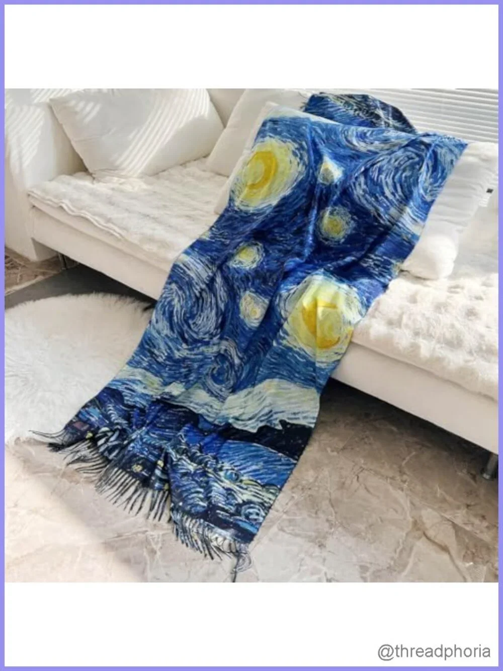 Reversible Art Print Scarf Wrap Shawl Pashmina Blanket Large Double Sided